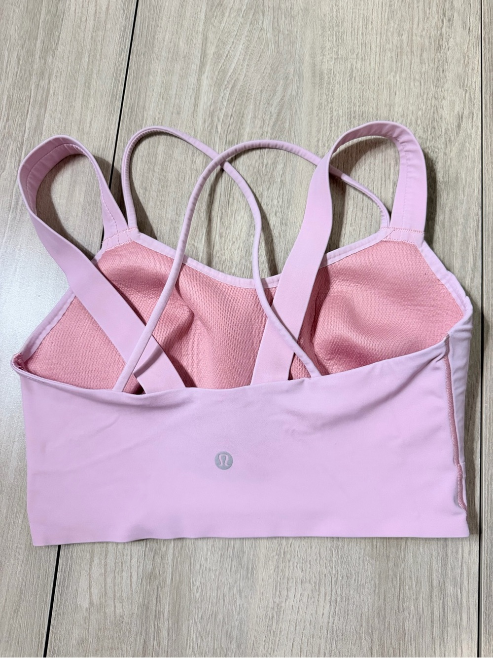 lululemon athletica Pastel Pink Crisscross Strappy Sports Bra